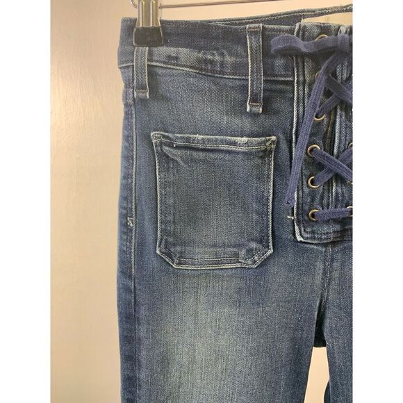 McGuire For Anthropologie Isabeli Lace Up Skinny Jeans Size 27 - Picture 6 of 13